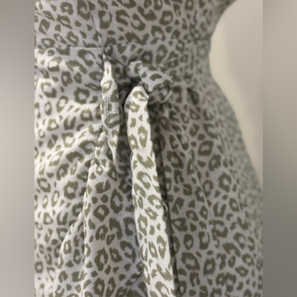 Altar'd State Green and White Leopard Print Mini Dress - Picture 7 of 13